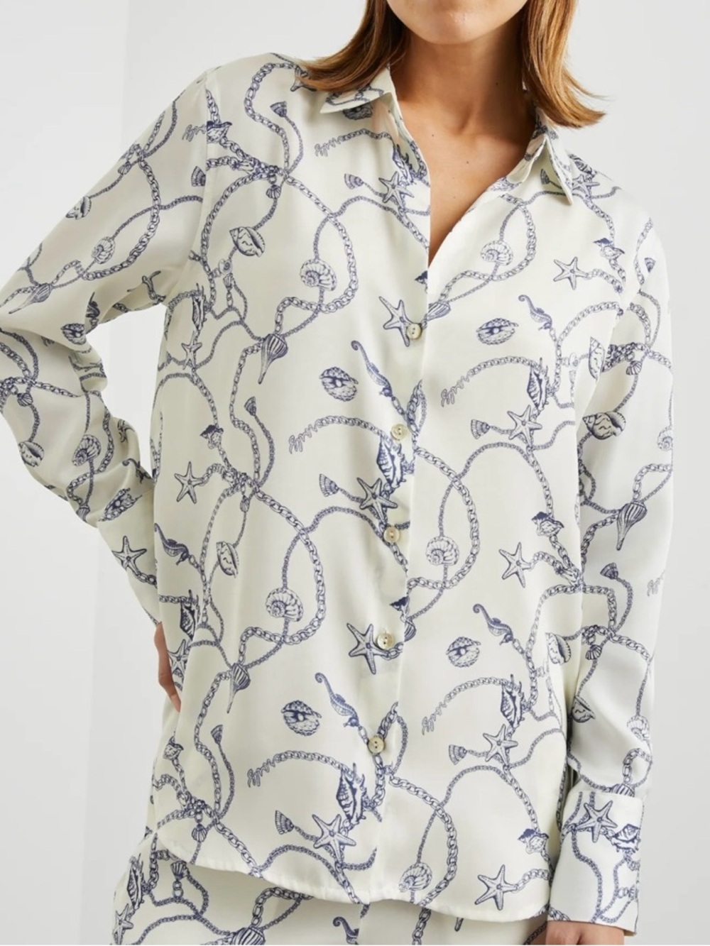Rails Ledger Nautical Print Button-Up Shirt size small